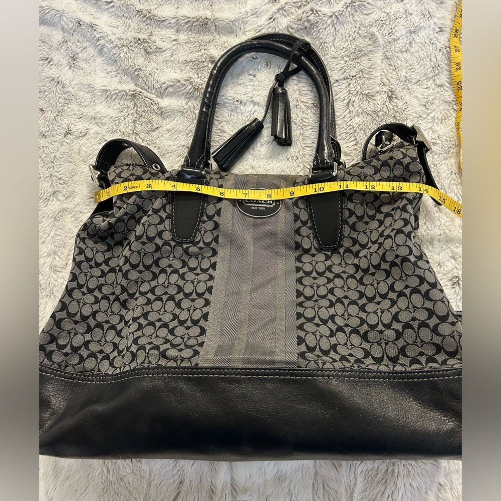 Coach signature and leather purse